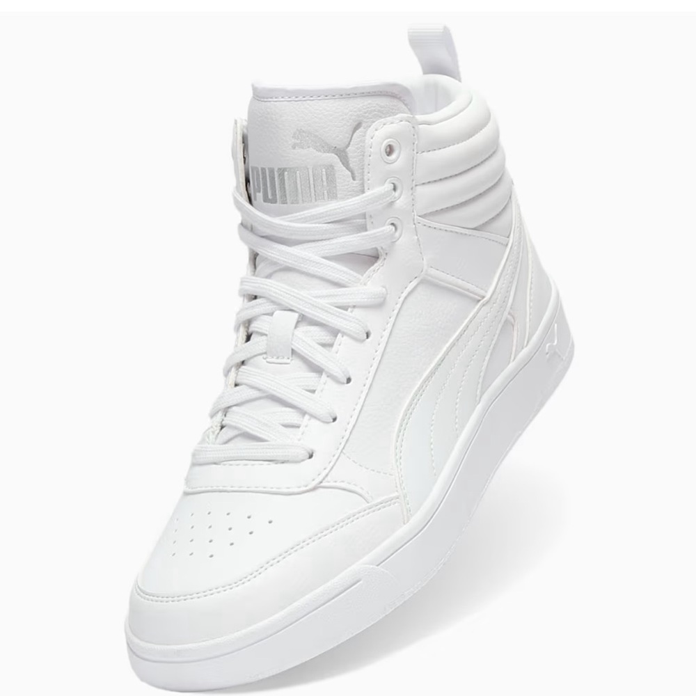 PUMA All-White High-Top Sneakers